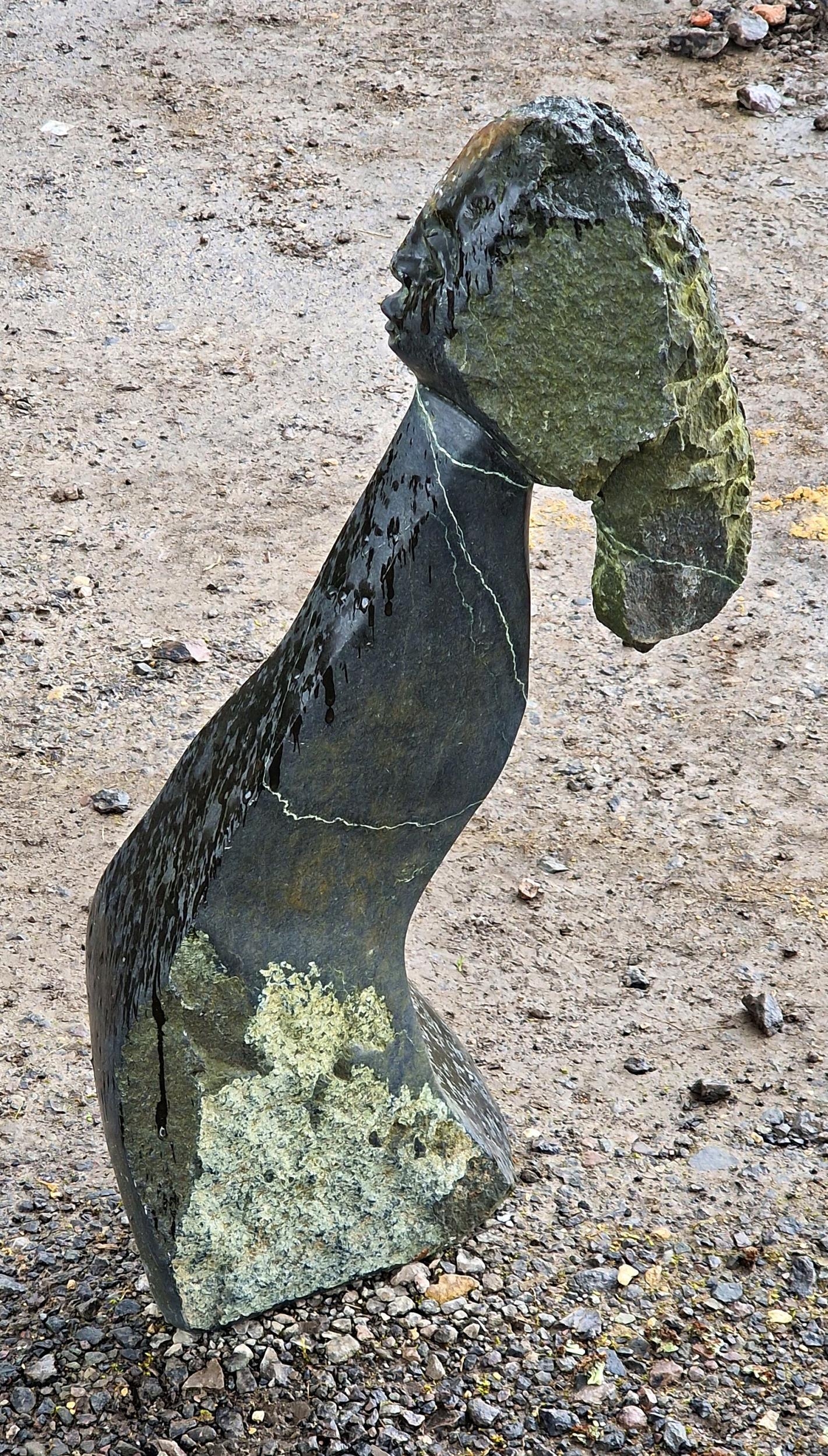 G . Matangira (Zimbabwe School) - A hardstone character sculpture, H 62cm - Image 3 of 3