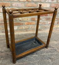 Liberty of London style Arts and Crafts eight divisional stick stand, H 62cm x W 55cm