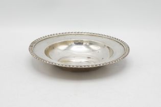 Edwardian silver alms or pin dish, gadrooned rim, maker Edward Barnard & Sons Ltd, London 1907,