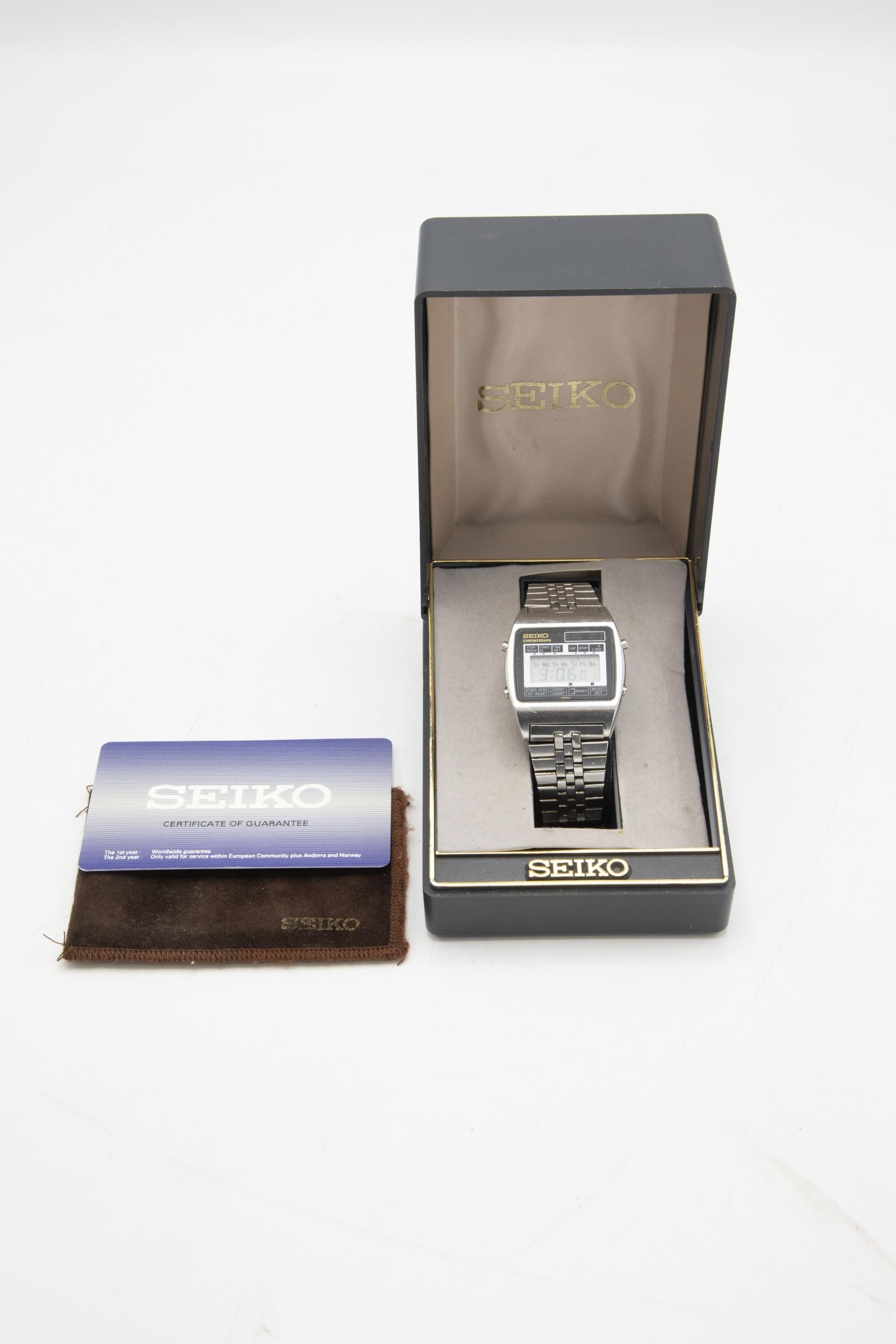 Vintage Seiko OD2129-M929-4000 digital watch, with box, currently working