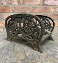 Victorian cast iron boot scraper with pierced star design border, 30cm x 20cm