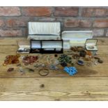 Assortment of mixed vintage costume jewellery to include sterling silver examples