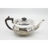 Early 20th Georgian style century silver half fluted teapot, maker Richard Richardson, Sheffield