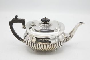 Early 20th Georgian style century silver half fluted teapot, maker Richard Richardson, Sheffield