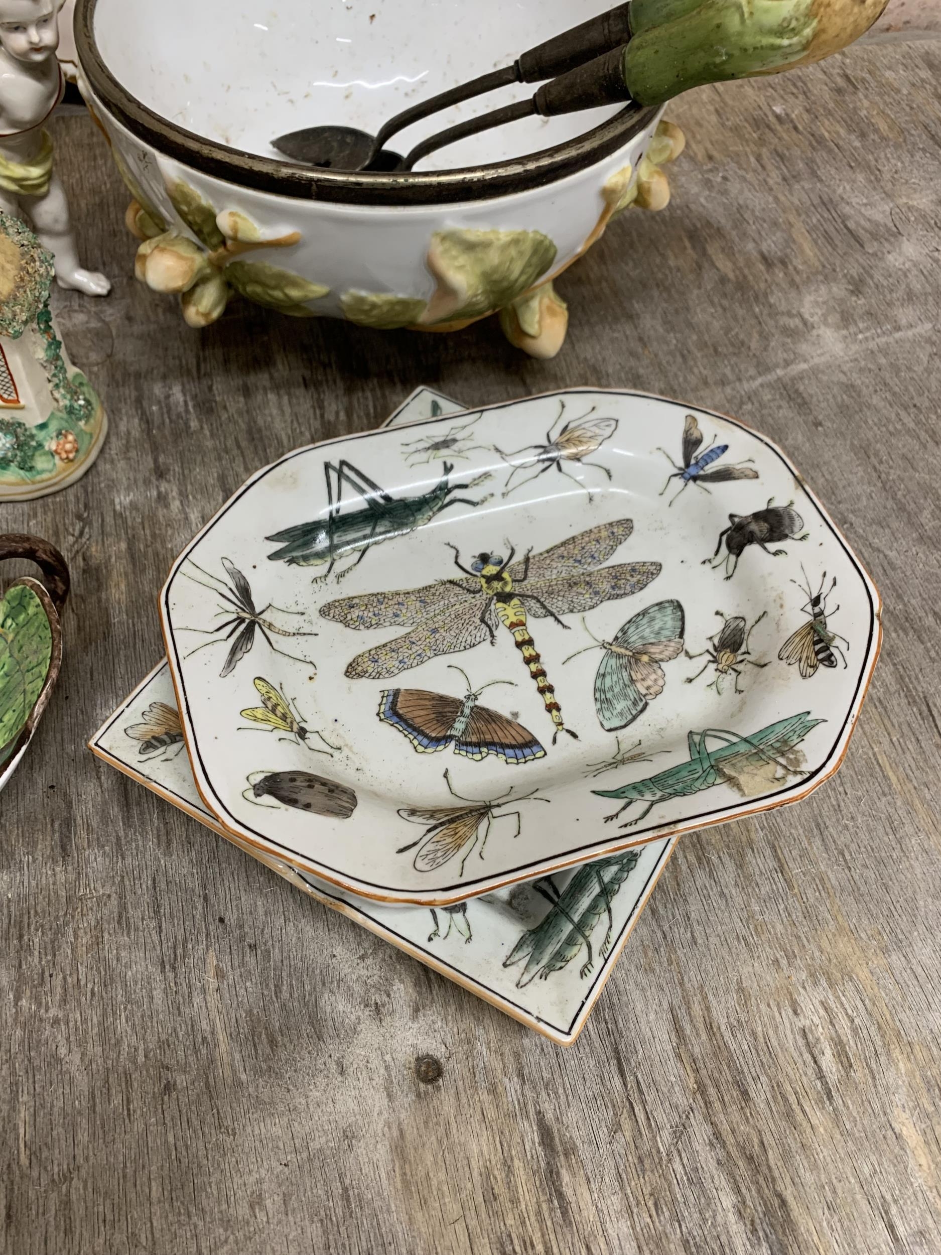 Collection of 19th century and later porcelain to include a Meissen cabinet plate, pair of unusual - Image 6 of 6