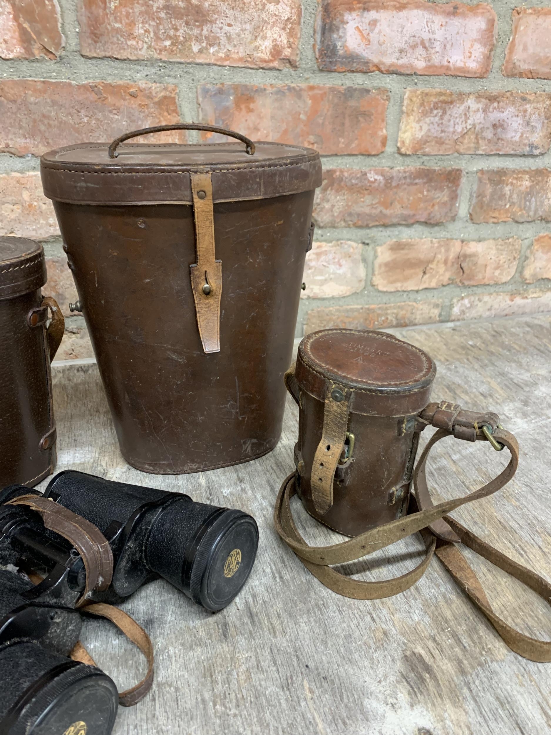 Pair of CBC binoculars 10 x 50 in leather case, with three further leather cases (4) - Image 2 of 3