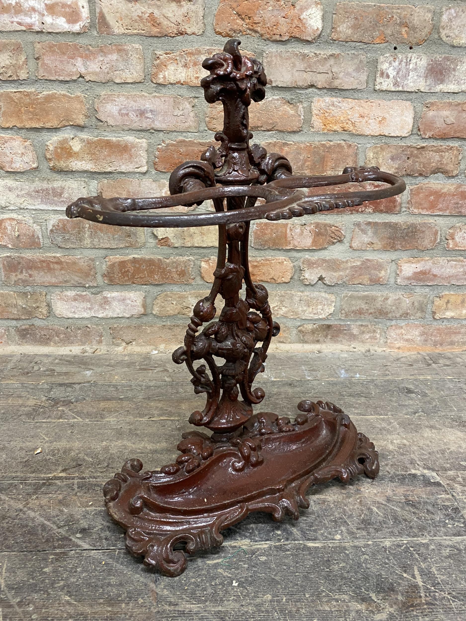 Victorian cast iron umbrella stand with original paint, H 67cm x W 50cm