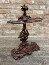 Victorian cast iron umbrella stand with original paint, H 67cm x W 50cm