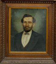 19th century school - portrait of gentleman, unsigned, oil on board, 49cm x 38cm, held in good