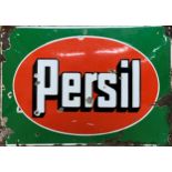 Rare Persil green & orange enamel advertising sign, 59cm x 40cm