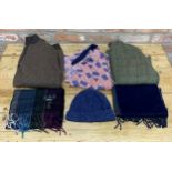 Quantity of Polo Ralph Lauren and Barbour knitwear to include jumpers, hat, scarves etc (6)