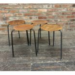 After Arne Jacobsen - Set of four ply and steel 'Dot' stools, 47cm high (4)