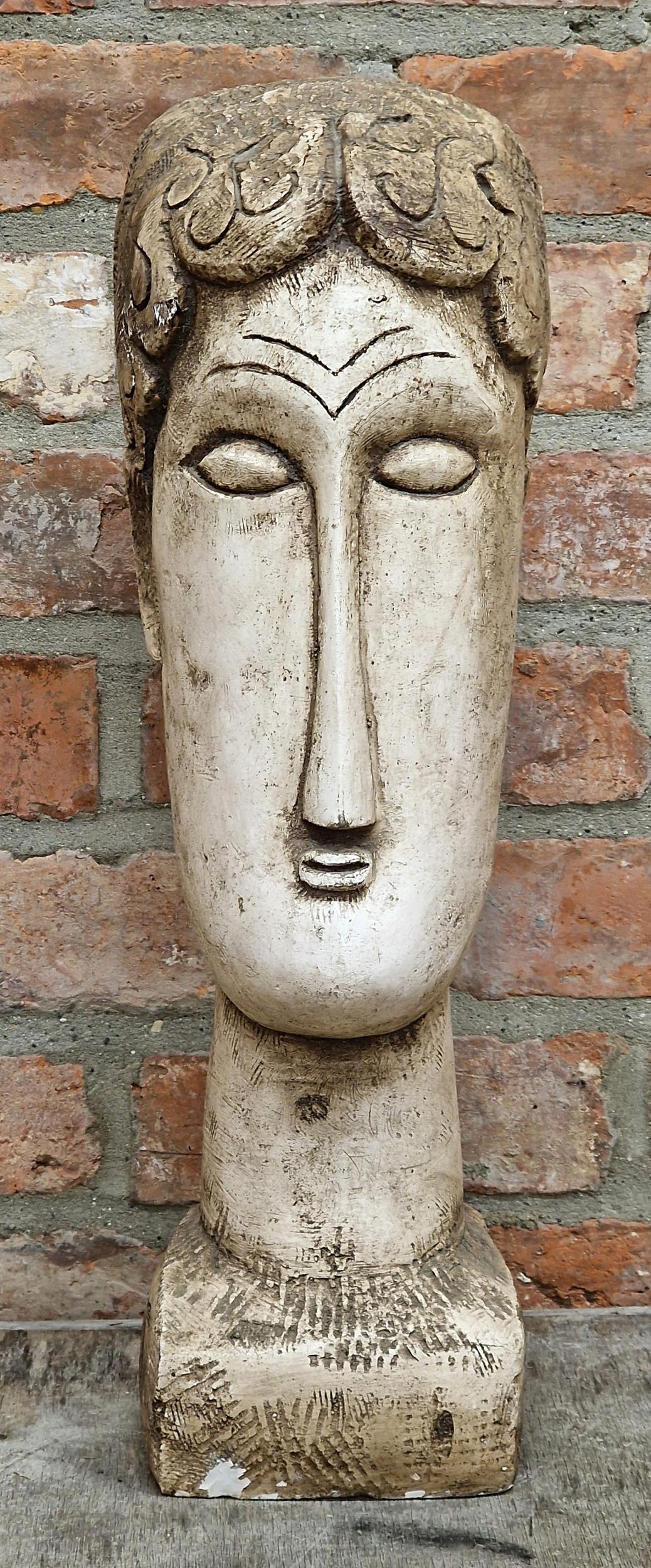 Plaster composite sculpture in the style of Amedeo Modigliani, H 54cm