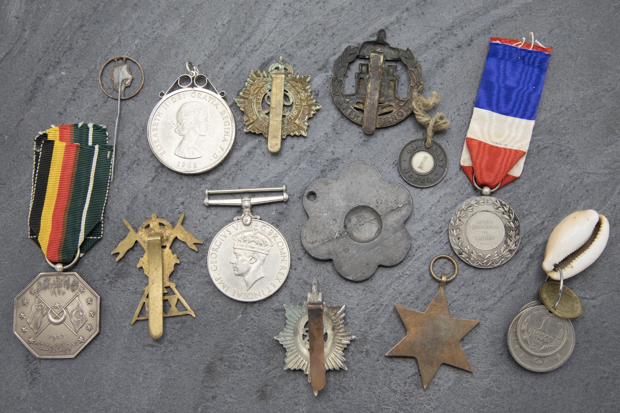 Collection of Military medals and related items, to include 1947 Pakistan medal 1939-1945 medal - Image 2 of 2