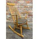 Ercol light elm rocking chair, H 87cm