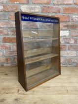 Vintage wooden 'Finest International Cigar Selection' retail shopfront display cabinet with