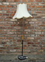 A vintage chrome standard lamp, H 175cm