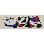 Joan Miró (Spanish, 1893-1983) - Abstract, lithograph, 28 x 88cm, framed