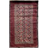 North East Persian Turkoman rug, geometric pattern, dark ground, 190 x 100cm