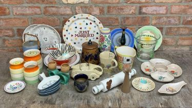 Large collection of British decorative arts ceramics to include Saddler teapot, Emma Bridgewater