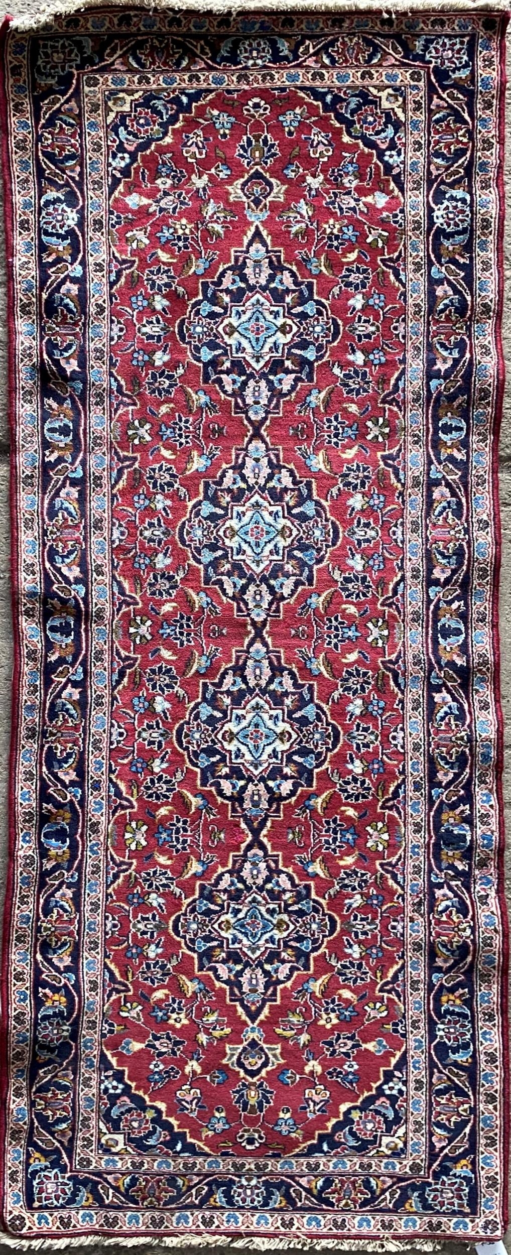 Central Persian Kashan runner, red ground, 290 x 90cm