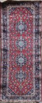 Central Persian Kashan runner, red ground, 290 x 90cm