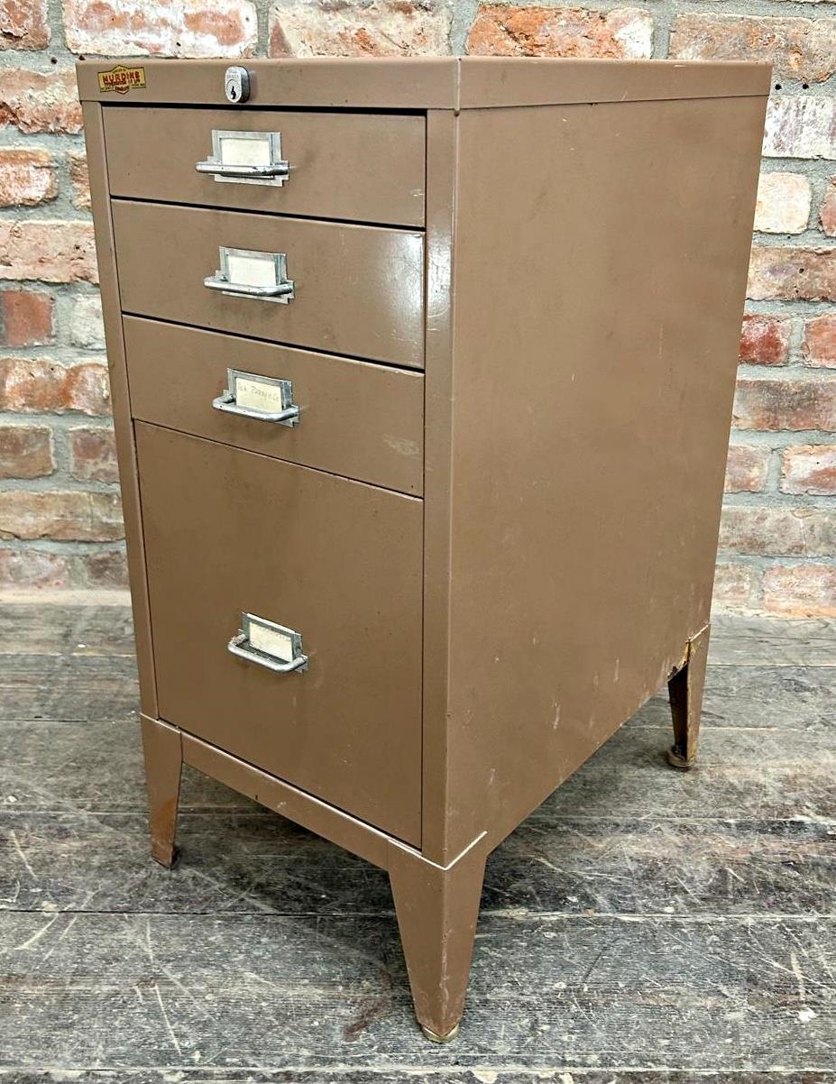 Vintage four drawer filing cabinet, H 72cm x W 34cm x D 48cm - Image 3 of 3