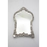 Victorian silver framed serpentine easel mirror, maker Edmund Brown, London 1887, 29 x 19cm