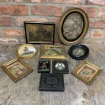 Quantity of assorted antique etchings and prints to include portrait, scenic and animal examples,