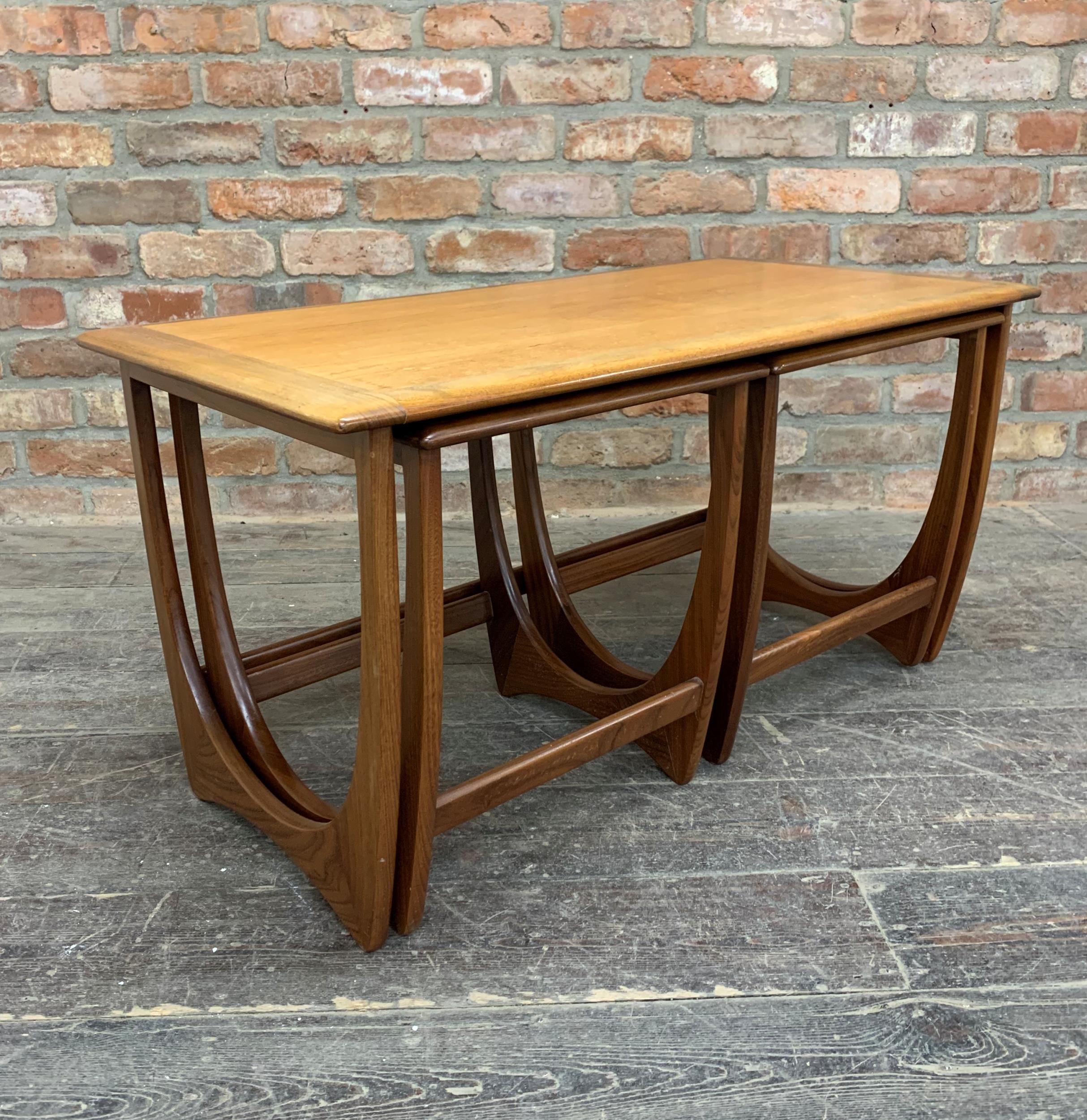 1970s G-Plan 'Astro' teak nest of tables, the largest H 52cm x W 99cm