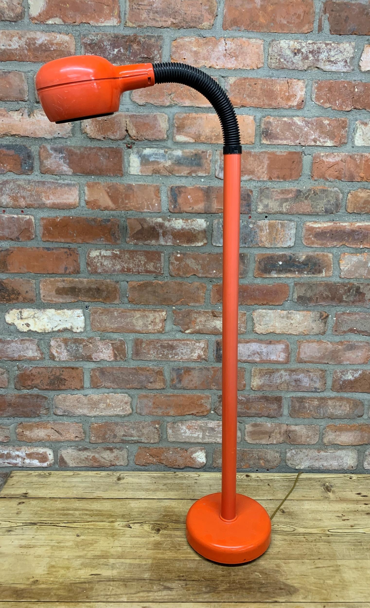 Fagerhults of Sweden - 'Cobra' orange floor lamp, 127cm high approx