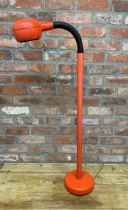 Fagerhults of Sweden - 'Cobra' orange floor lamp, 127cm high approx