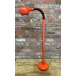 Fagerhults of Sweden - 'Cobra' orange floor lamp, 127cm high approx