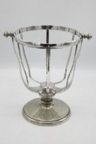Continental silver plated tilting wine holder, 25cm high