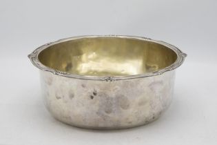 Good Japanese Meiji period silver fruit bowl with gilt interior, acanthus cast rim, 9cm high x