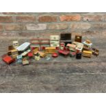 Assortment of vintage dollhouse furniture to include early enamel, tin plate and wooden pieces