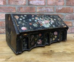 Attractive late 17th / early 18th century painted table top bureau, fall front enclosing an interior
