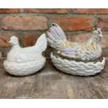 Early 19th century Staffordshire pearlware chicken egg basket, with unusual bocage frame, 24cm