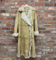 Ralph Lauren - ladies long shearling pale sheepskin coat, size M