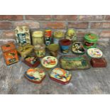 Quantity of childrens themed advertising tins to include rare Harvino Toffee example (17)