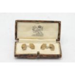 Set of 9ct engine turned cufflinks, 5.9g, in original box