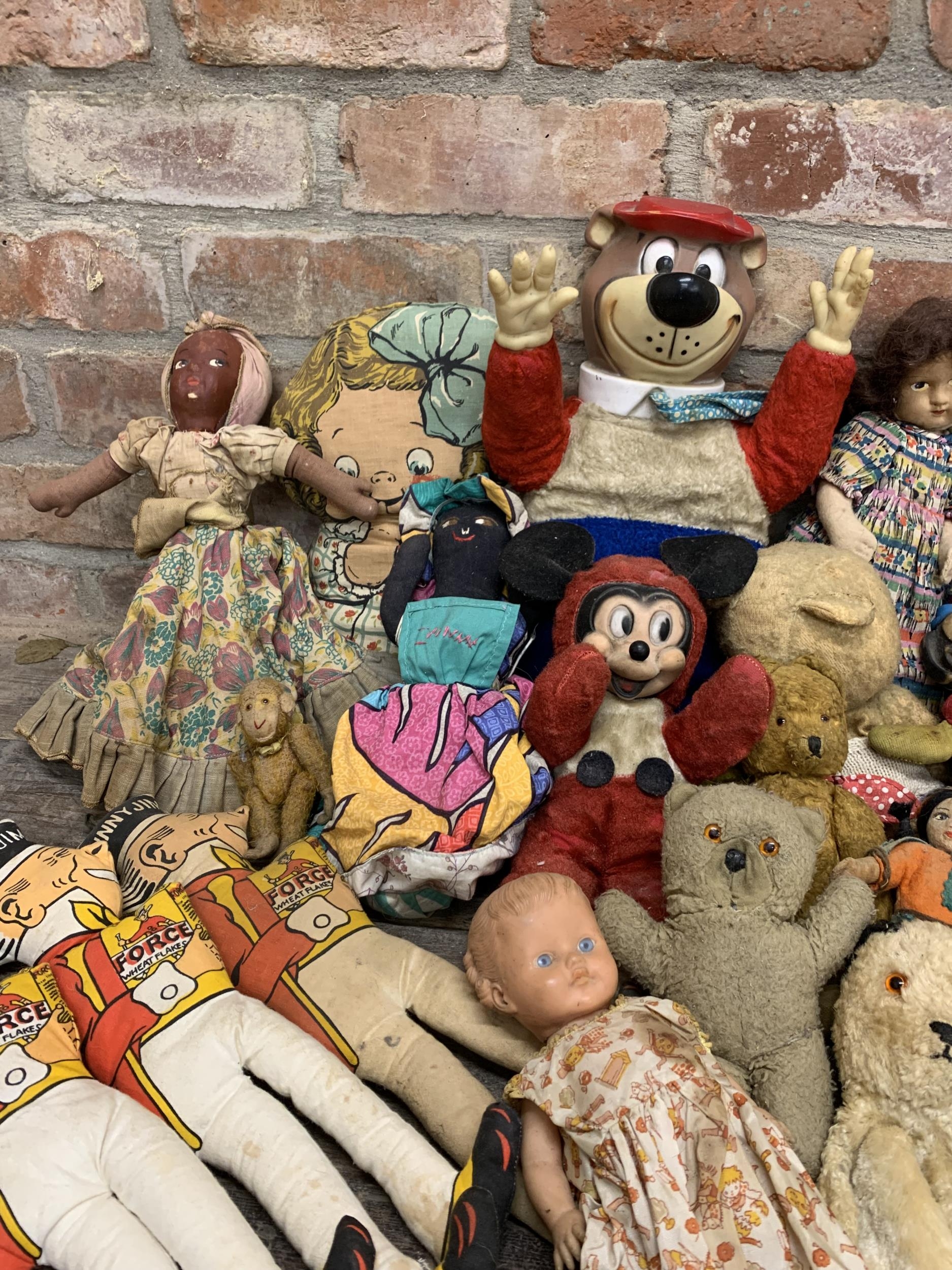 Quantity of mixed teddys and plushes to include Semco ltd Mickey Mouse, Yogi Bear and early mohair - Image 3 of 5