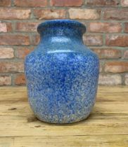 Mottled blue studio pottery vase in the manner of Ruskin, H 20cm