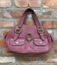 Vintage ladies J & M Davidson leather handbag, suede interior