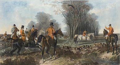 J Harris after J F Herring - 'Fox Hunting, Plate 2, The Find' from Fores's National Sports series,