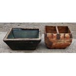 Two antique wooden trugs (2)