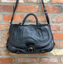 Vintage Celine of Italy shoulder bag, black leather