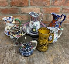 Quantity of mixed decorative ceramic jugs to include Masons & Royal Doulton "Jacobean" examples (7)