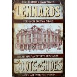 Antique Lennards Boots & Shoes enamel advertising sign, 50cm x 34cm