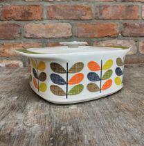 Orla Kiely Modernist style ceramic casserole dish, H 12cm x W 32cm x D 25cm